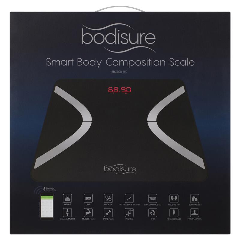 BodiSure Smart Body Bluetooth Composition Scale Black