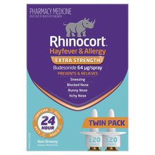 Rhinocort Extra Strength Hayfever & Allergy Nasal Spray 120 Sprays x 2 Pack