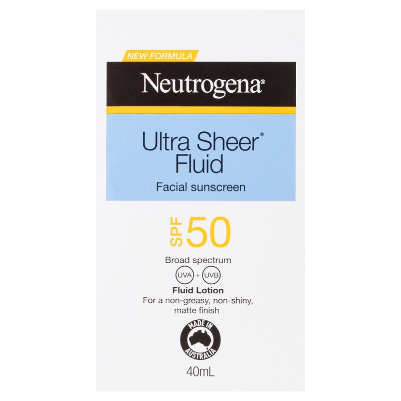 Neutrogena Ultra Sheer Face Fluid Facial Sunscreen SPF 50 40ml