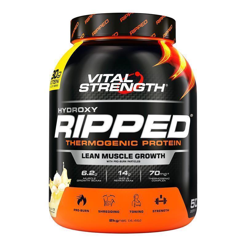 Vital Strength Hydroxy Ripped Thermogenic Protein Powder Vanilla 2kg