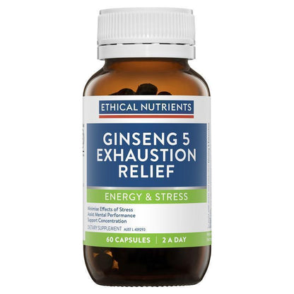 Ethical Nutrients Ginseng 5 Exhaustion Relief 60 Capsules