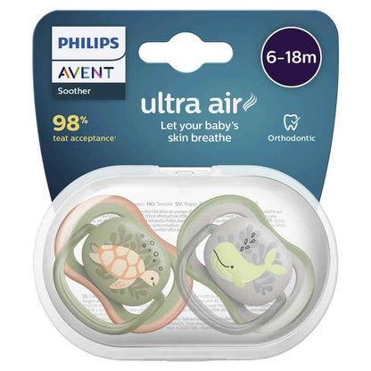 Avent Ultra Air Soother 6-18 Months Deco Mixed 2 Pack