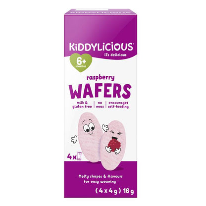 Kiddylicious Wafers Raspberry 4 X 4g Pack