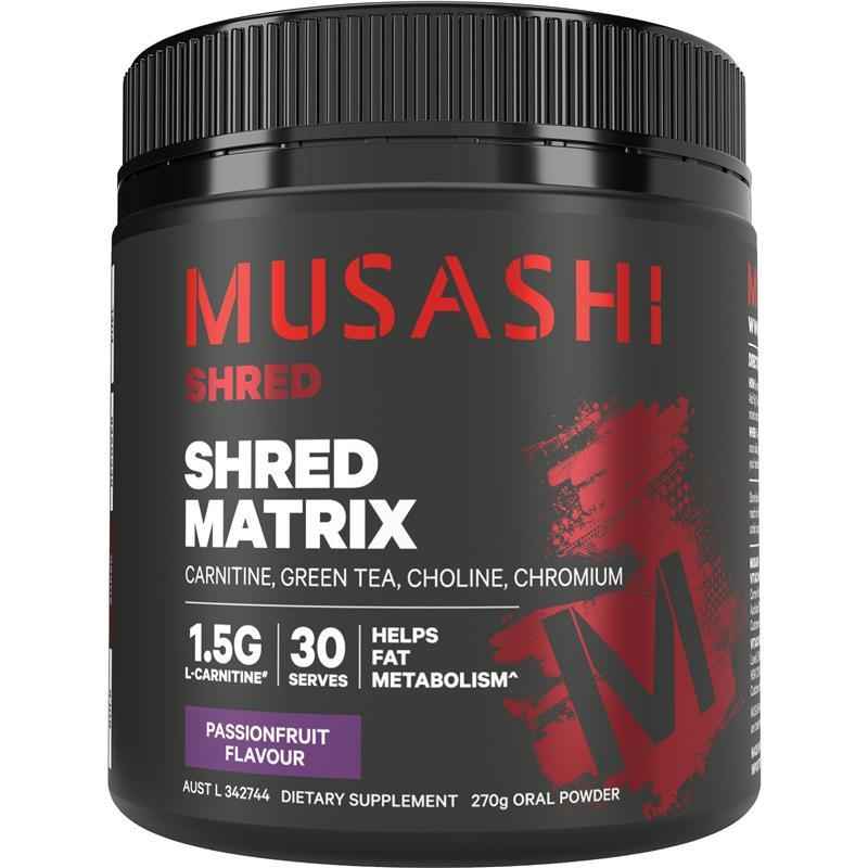 Musashi Shred Matrix Powder Passionfruit 270g
