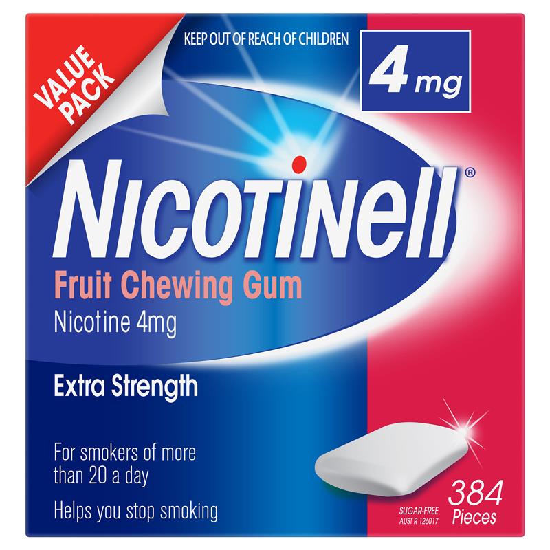Nicotinell Chewing Gum 4mg Fruit 384 Exclusive Size