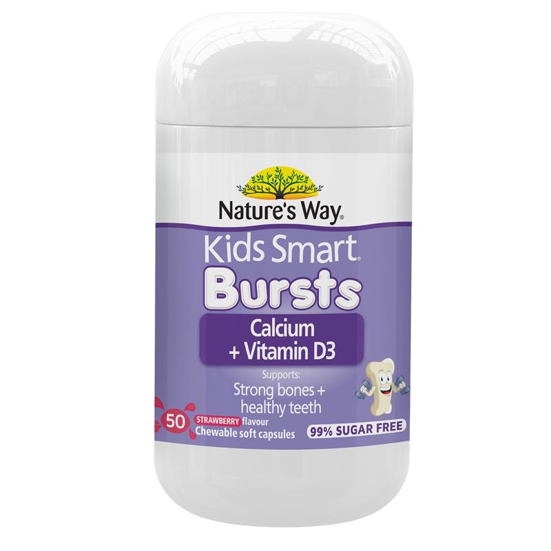Nature's Way Kids Smart Calcium + Vitamin D 50 Chewable Capsules