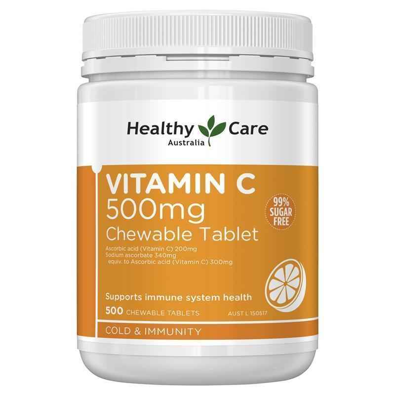 Healthy Care Vitamin C 500mg Chewable 500 Tablets