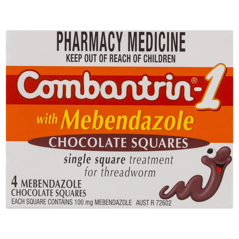 Combantrin -1 Threadworm Chocolate Squares 4 Pack