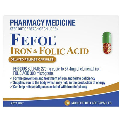 Fefol Iron and Folic Acid 60 Capsules