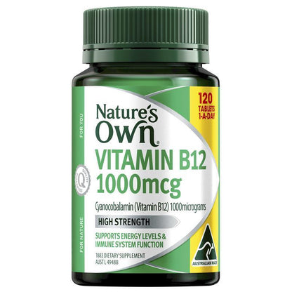 Nature's Own High Strength Vitamin B12 1000mcg 120 Tablets Exclusive Size