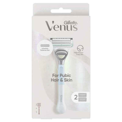 Gillette Venus For Pubic Hair & Skin Razor Handle + 2 Blades