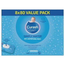 Curash Simply Water Wipes 8x80 Pack