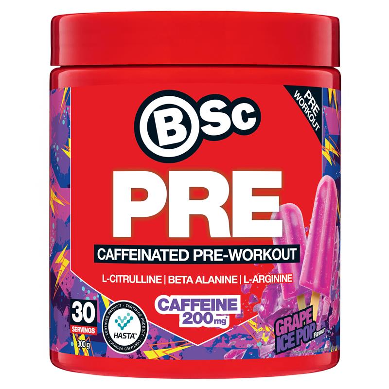BSc PRE Caffeinated Pre-Workout Grape Ice Pop 300g