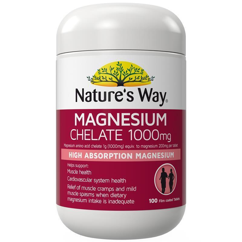 Nature's Way Magnesium Chelate 1000mg 100 Tablets