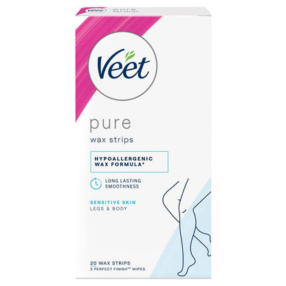Veet Pure Cold Wax Strips Leg 20 Pack