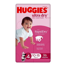 Huggies Ultra Dry Nappies Size 4 Girl 10-15kg Bulk 36 Pack
