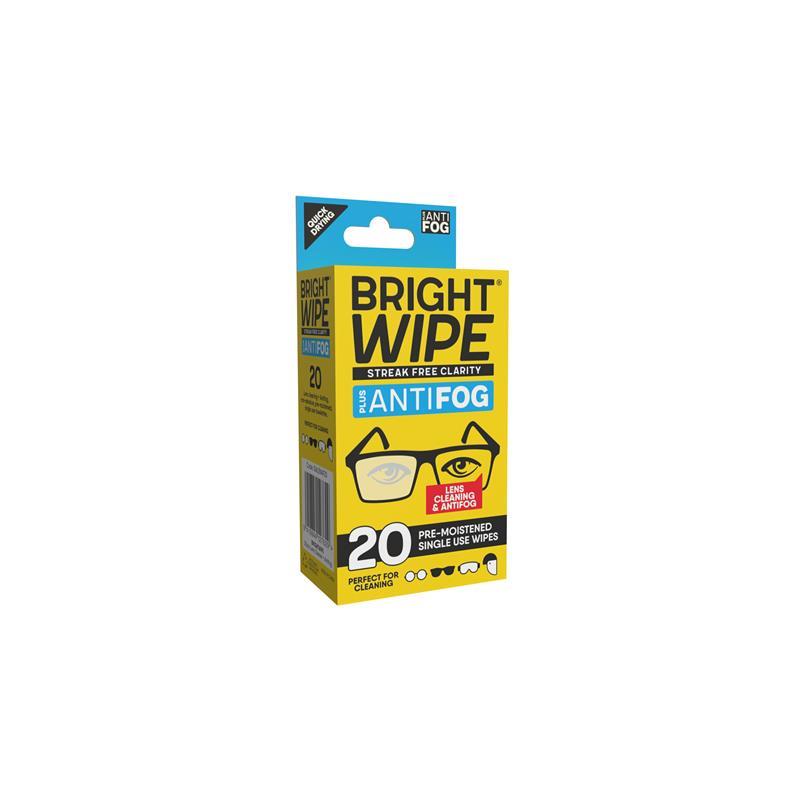 BrightWipe Lens Cleaning Antifog Wipes 20 Pack