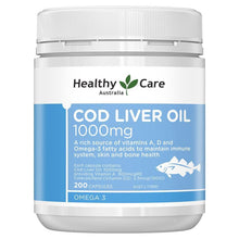 Healthy Care Cod Liver Oil 1000mg 200 Softgel Capsules - GimmeNow