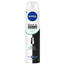 NIVEA Black & White Fresh Aerosol Deodorant 72H Protection 250ml