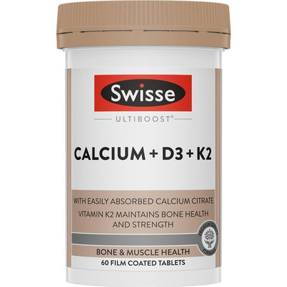 Swisse Ultiboost Calcium + D3 + K2 60 Tablets