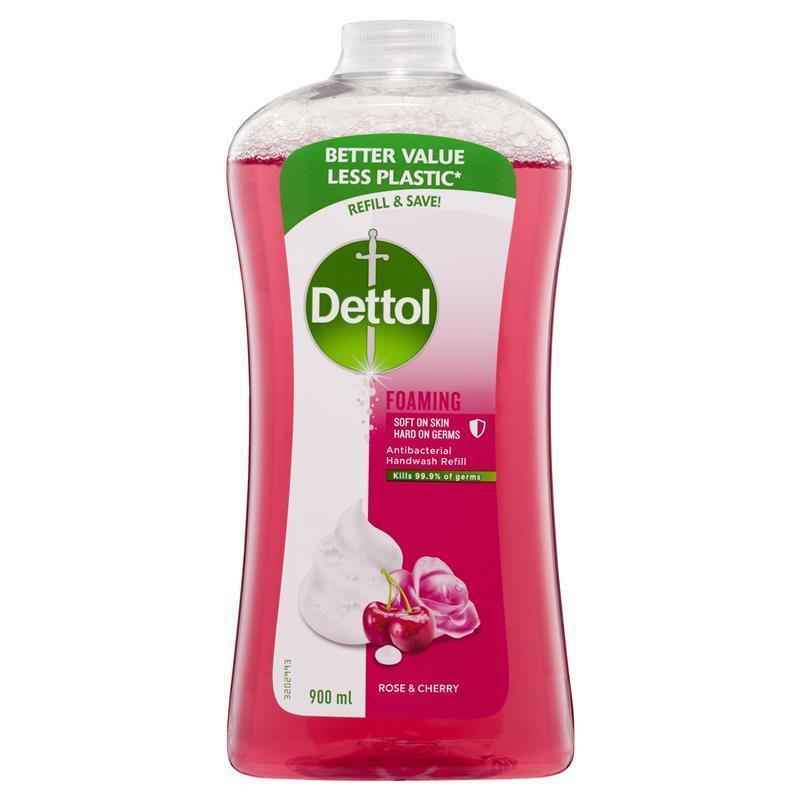 Dettol Foam Antibacterial Hand Wash Refill Rose and Cherry 900 ml