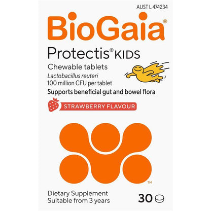 BioGaia Protectis Kids Stawberry Flavour 30 Chewable Tablets