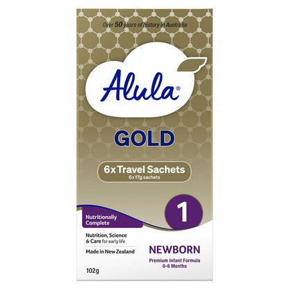 Alula Gold Stage 1 Newborn Infant Formula 0-6 Months Stick Pack 6 x 17g