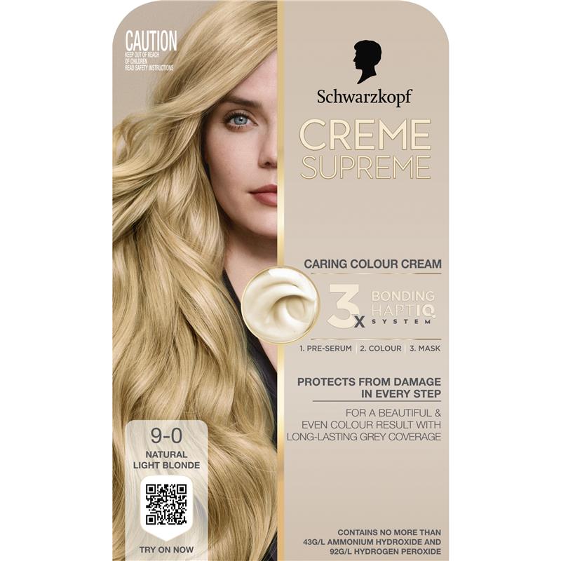 Schwarzkopf Creme Supreme Permanent Natural Light Blonde 9-0