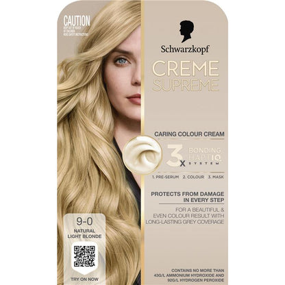 Schwarzkopf Creme Supreme Permanent Natural Light Blonde 9-0