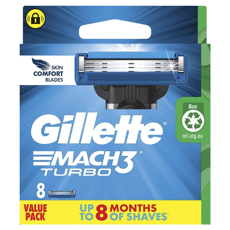 Gillette Mach 3 Turbo 3D Cartridges 8 Pack
