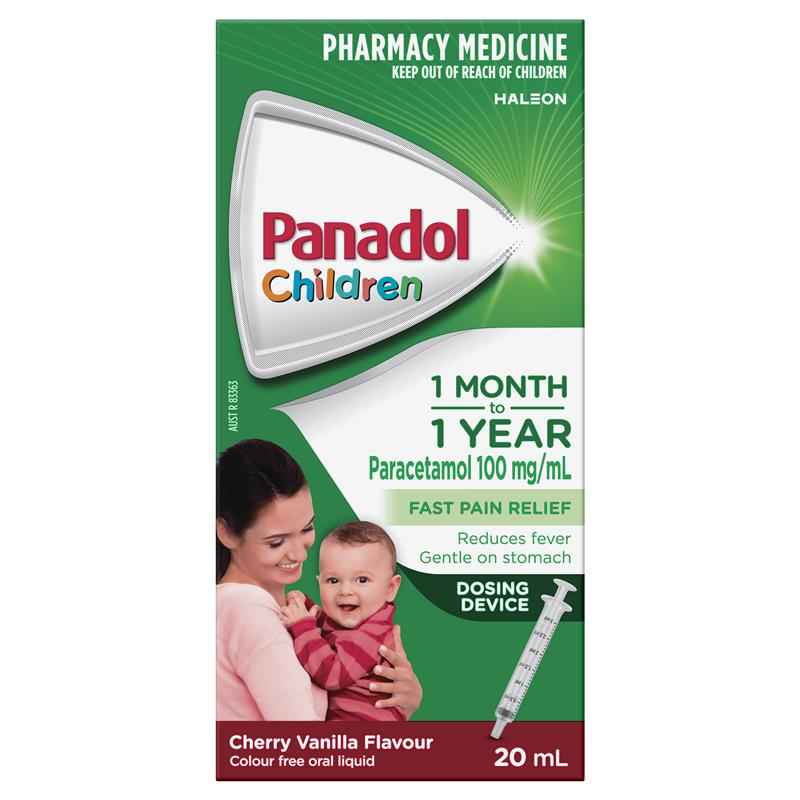 Panadol Children 1 Month – 1 Year Baby Drops with Dosing Device Fever and Pain Relief 20ml