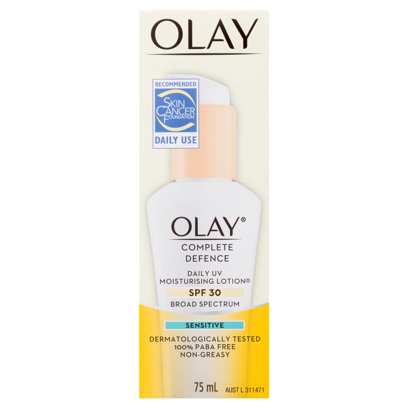 Olay Complete Defence Daily UV Moisturising Lotion Sensitive SPF 30 75mL - GimmeNow