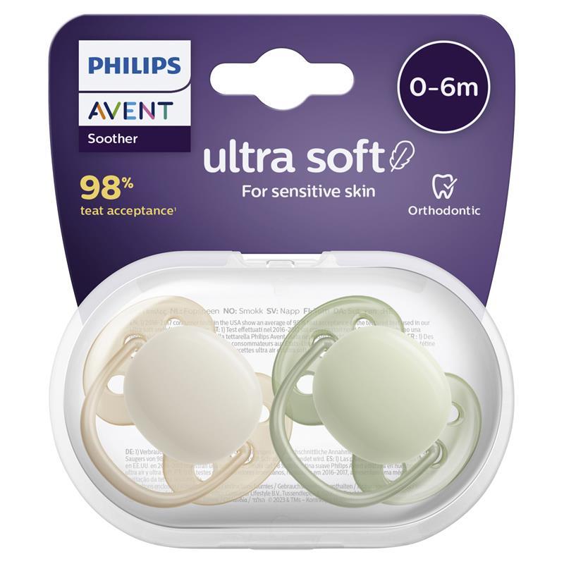 Avent Ultra Soft Soother Neutral 0 - 6 Months 2 Pack