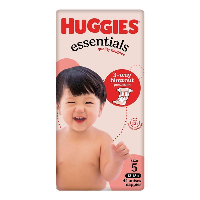 Huggies Essentials Nappies Size 5 (13-18kg) 44 Pack