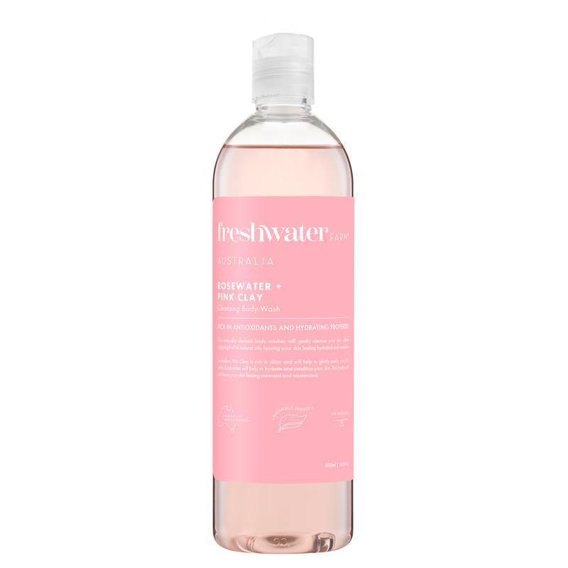 Freshwater Farm Rosewater + Pink Clay Body Wash 500ml