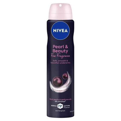 NIVEA Pearl And Beauty Fine Fragrance Black Pearls Aerosol Deodorant 72H Protection 250ml
