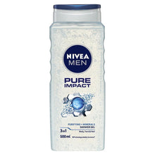NIVEA MEN Pure Impact 3-IN-1 Shower Gel Body Wash 500ml