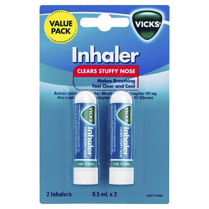 Vicks Inhaler Nasal Decongestant 2 Pack