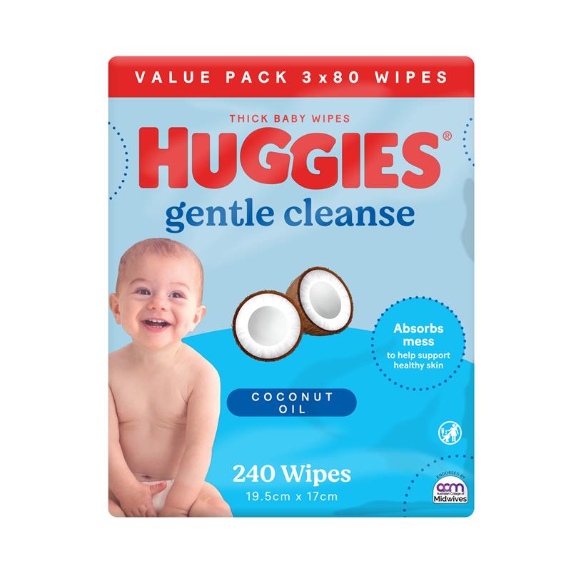Huggies Coconut 3x80 Wipes