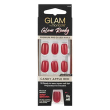 Pre-Glued Artificial Nails - Candy Apple Red, 30 Pieces