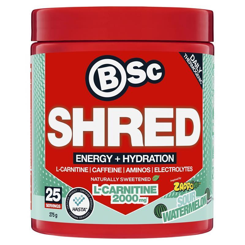 BSc Energy Shred + Hydration Powder Zappo Sour Watermelon 275g