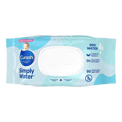 Curash Simply Water Wipes 80 Pack