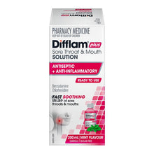 Difflam Plus Sore Throat & Mouth Solution Mint 200ml
