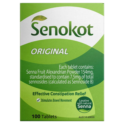 Senokot Tablets Constipation Relief Laxative 100 Pack