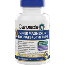 Carusos Super Magnesium Glycinate + L-Theanine 60 Capsules