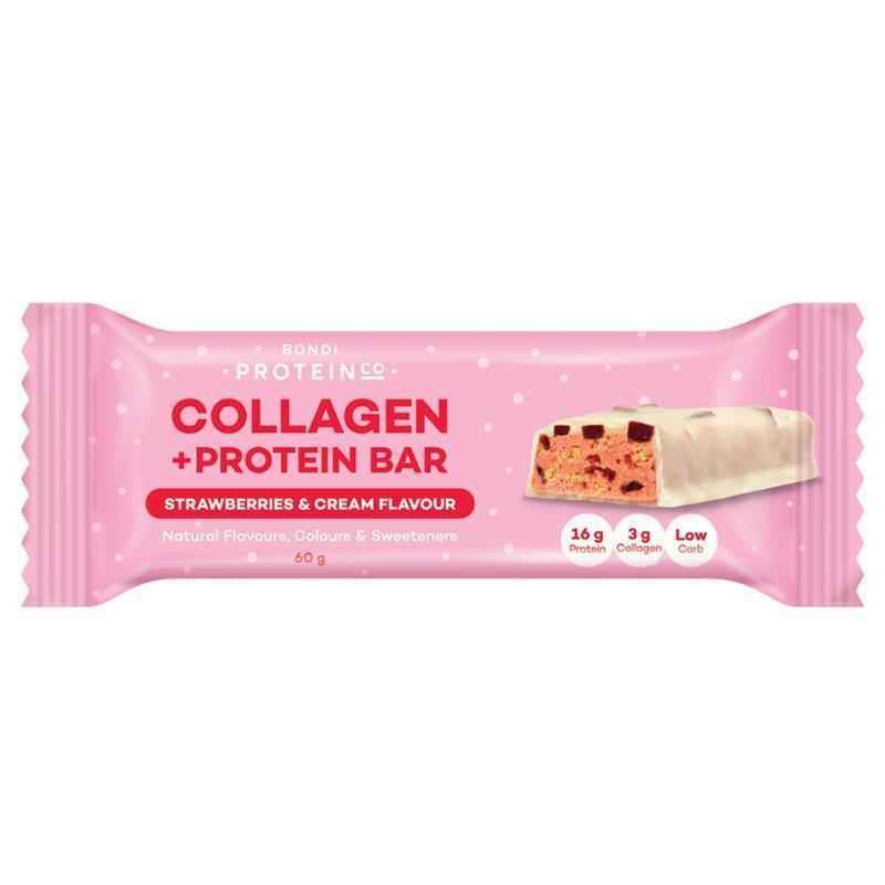 Bondi Protein Collagen Protein Bar Strawberries & Cream 60g