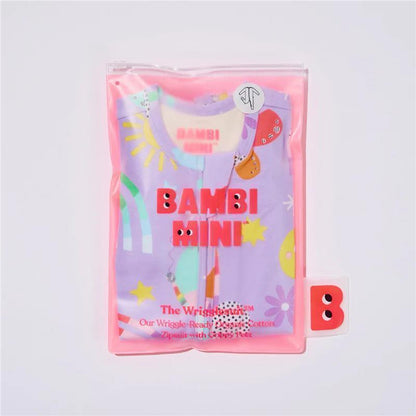 Bambi Mini Co. Wrigglesuit 6-12 Months (with Grippy Feet) Pastel Lilac