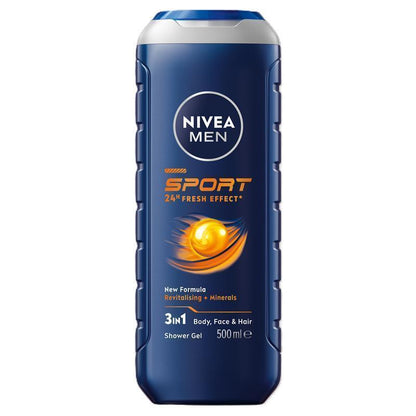 NIVEA MEN Sport 3-IN-1 Shower Gel Body Wash 500ml