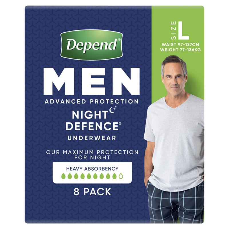 Depend Underwear Realfit Night Defence Male Large 8 Pack - GimmeNow
