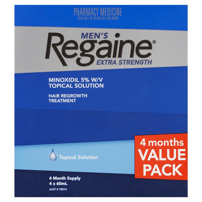 Regaine Mens 5% Minoxidil Solution Hair Regrowth Treatment 4 x 60ml